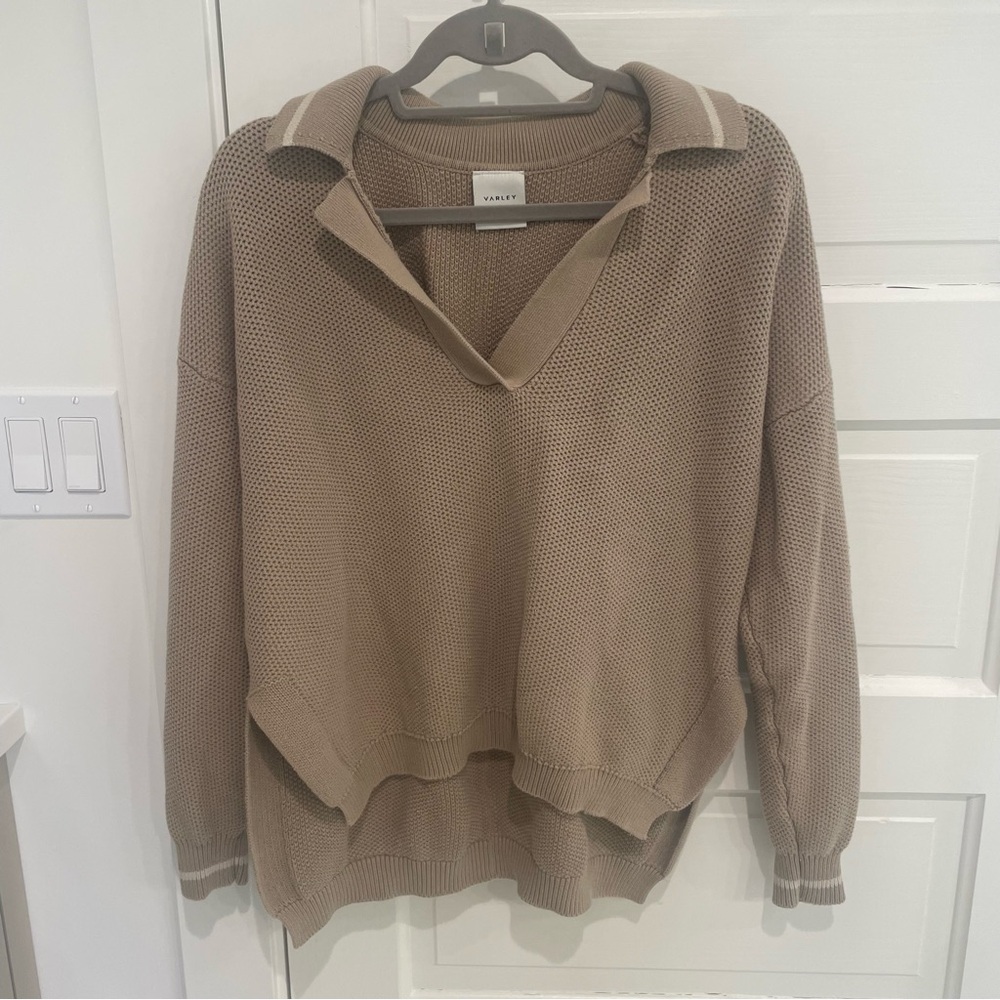 Varley Tan Knit Sweater Pullover